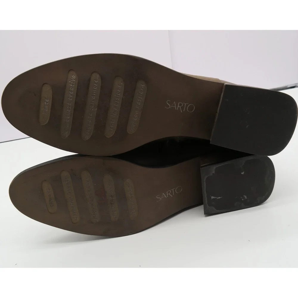 Sarto by Franco Sarto A-Nemi Olive Brown‎ Leather Ankle Boots Women 10M